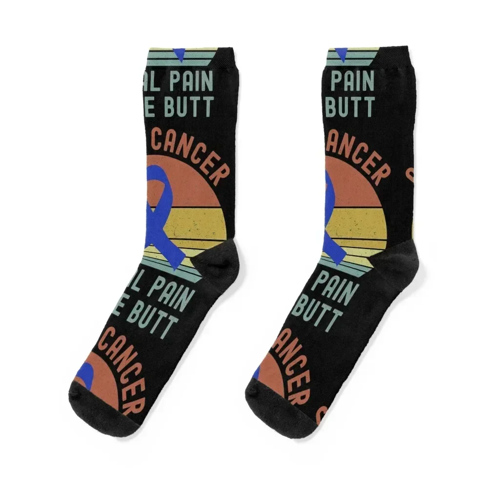 

Colon Cancer Real Pain In The Butt Awareness Socks soccer anti-slip cartoon man Socks Men's Women's