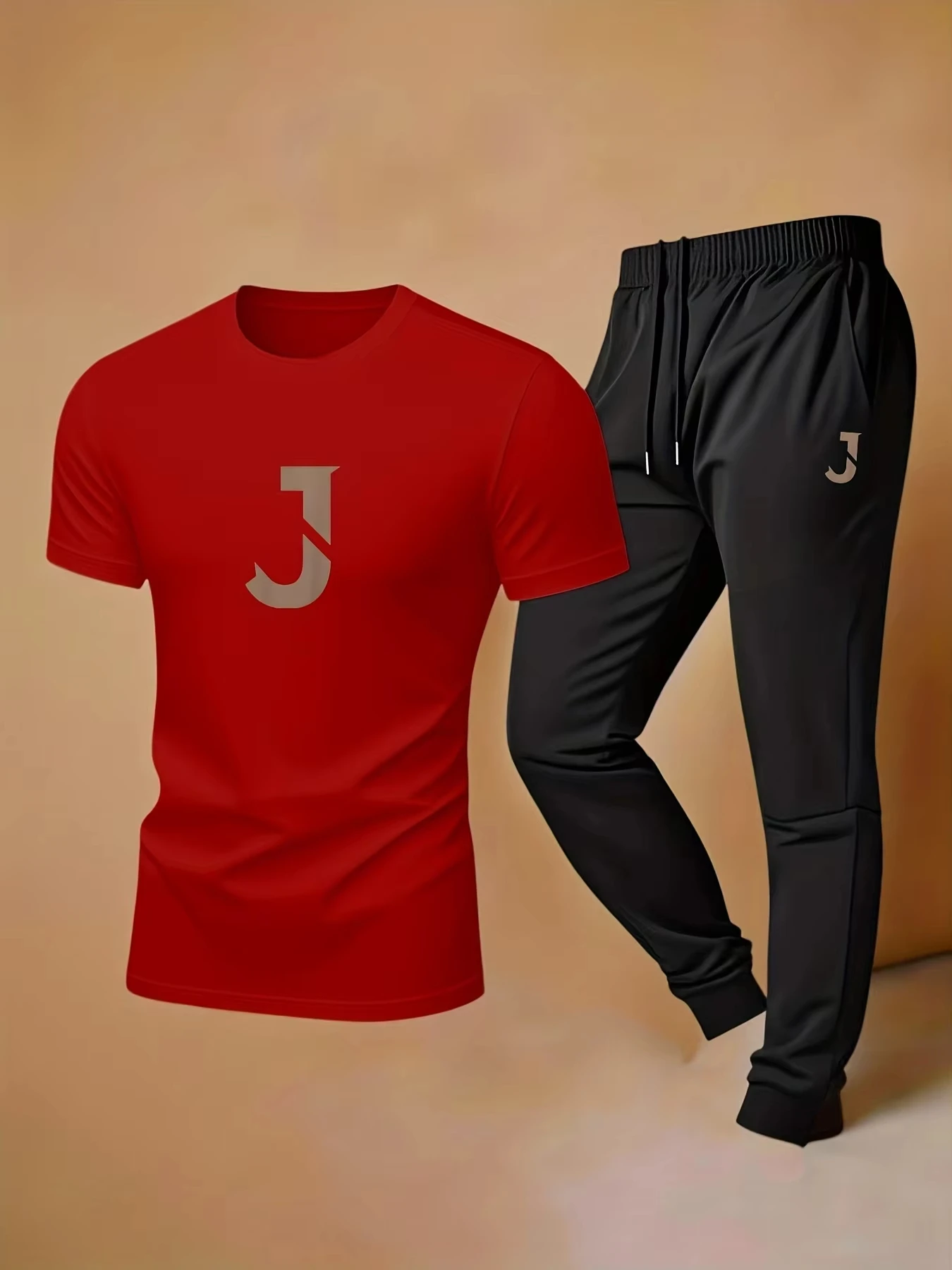 

2026 NEW Men's casual sportswear t-shirt pants men's underwear and sleepwear fashionable Trendy T-shirt and Loose Pants Set