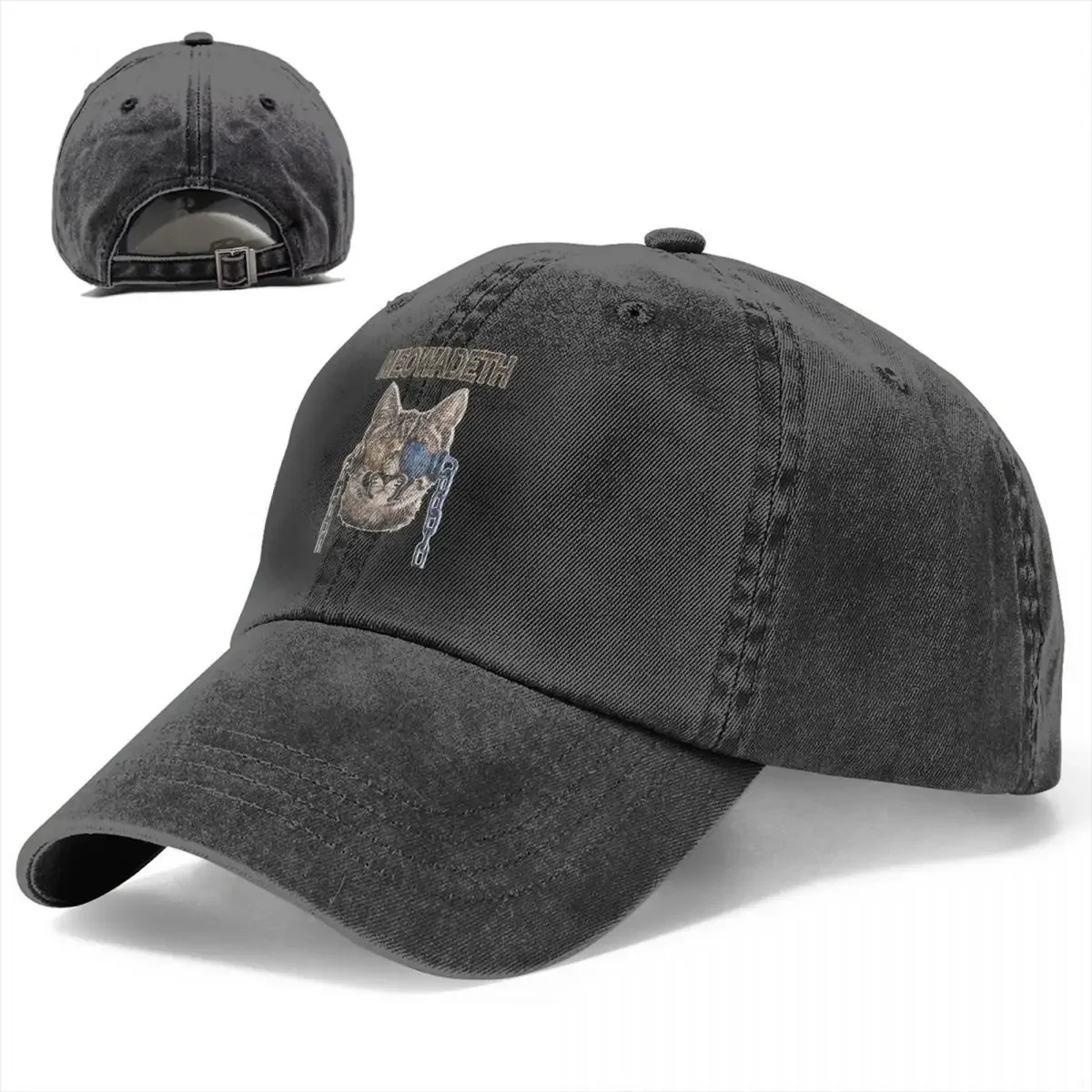 MEOWADcondamned-Casquette de cowboy à visière personnalisée pour homme et femme, chapeau multicolore avec mème de chat, casquette de baseball, chapeaux de protection