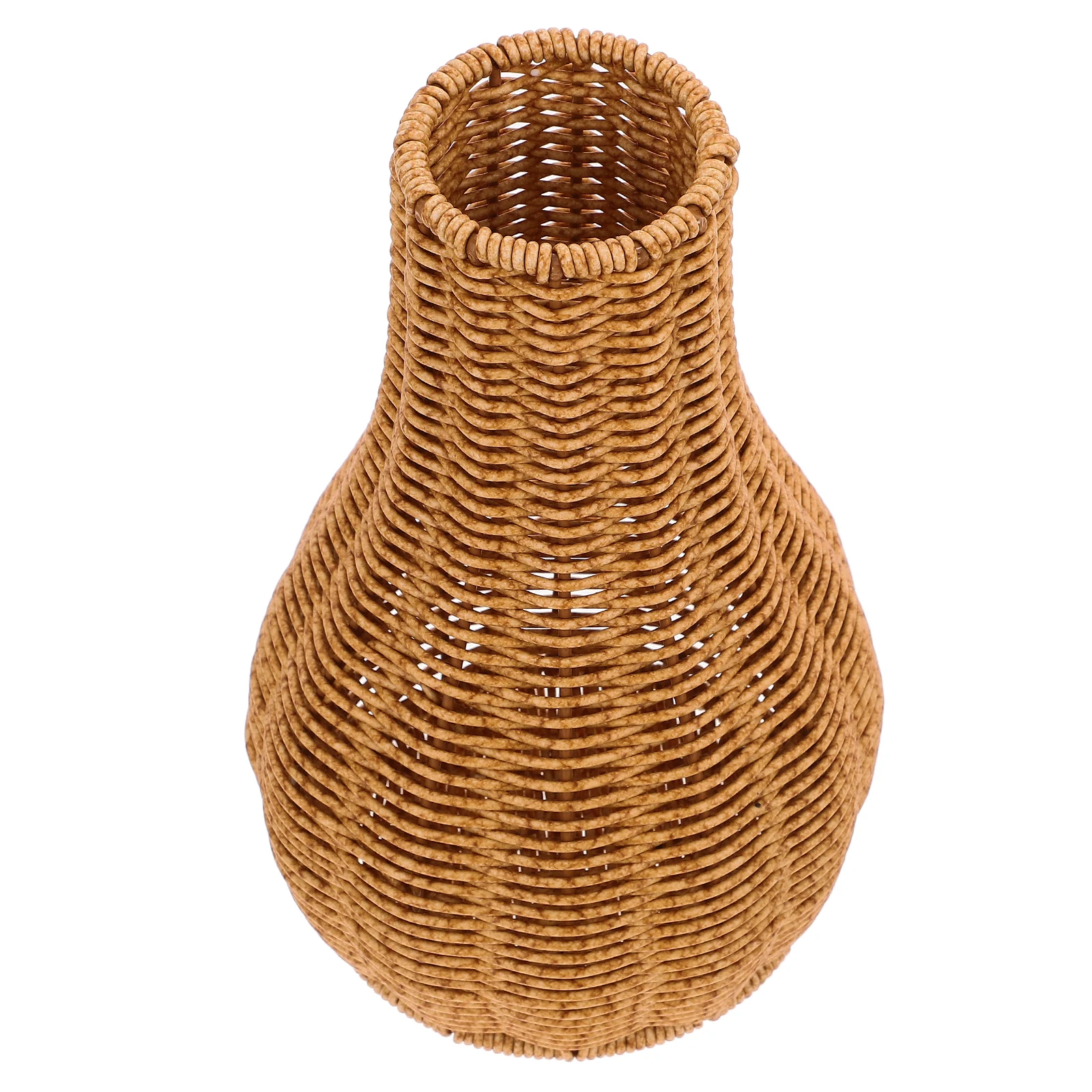 

s Imitation Plastic Vase Home Office Decor Tall Wicker Imitation Rattan Vase Simple Flower Holder Elegant Natural