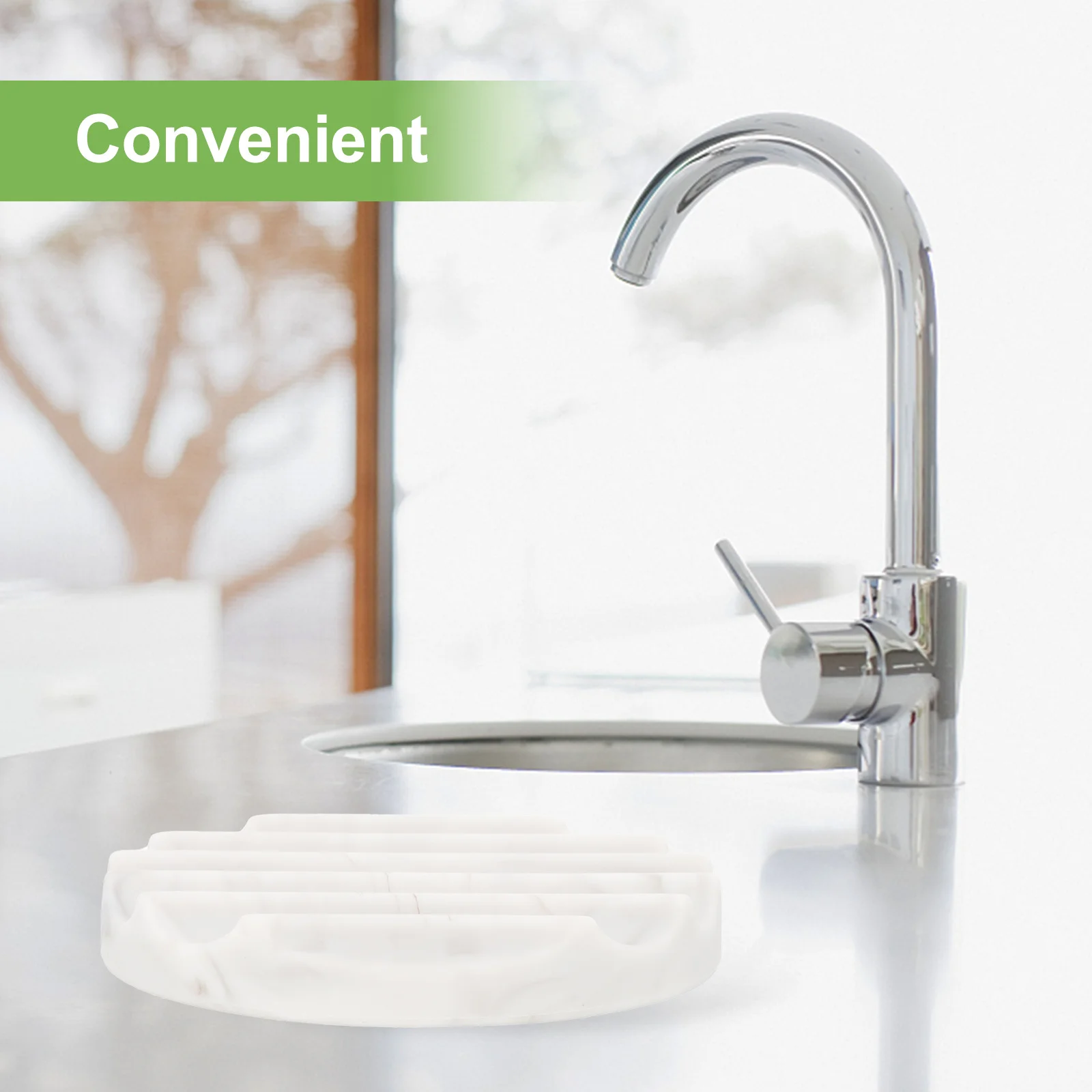 

Soap Dish Silicone Bathroom Round Draining Tray Bar Soap Holder Practical Storage Holder for Home Toilet Kitchen