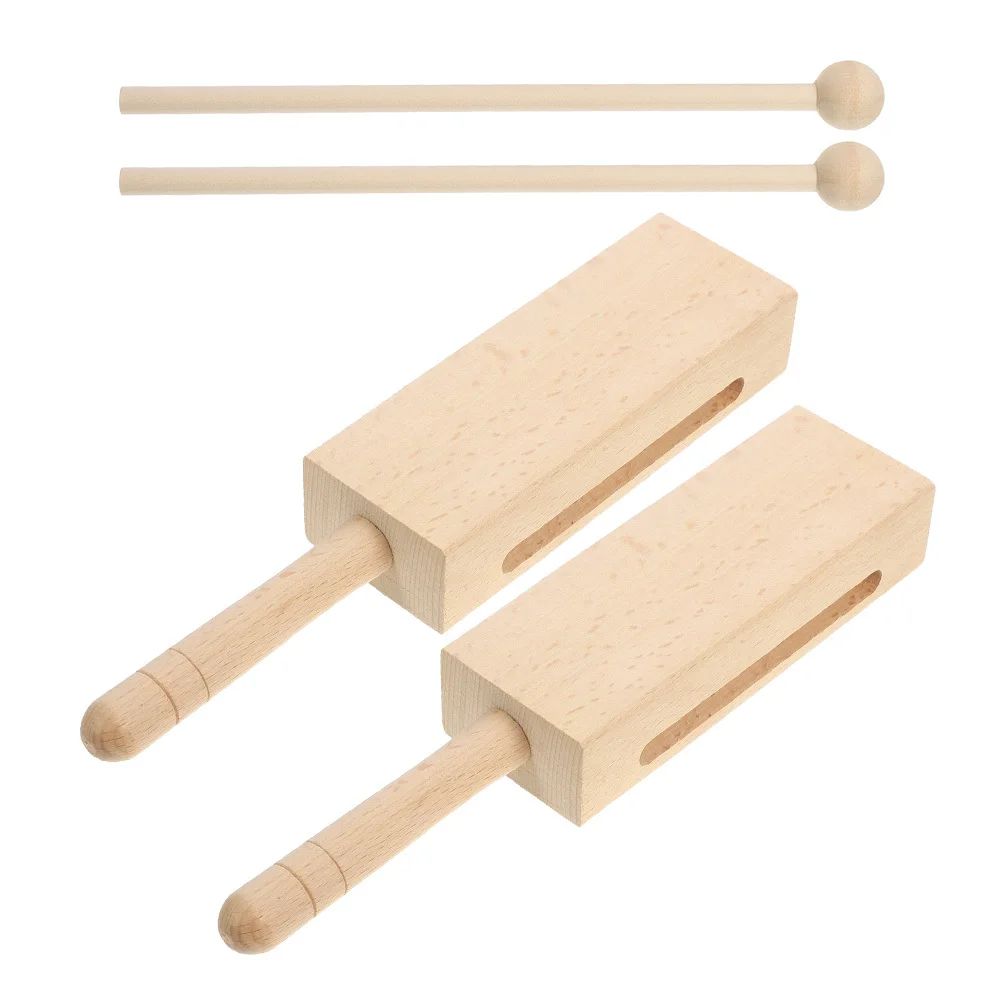 

2 set 2 Sets Wooden Percussion Instruments Wood Block Rhythm Sticks For Adults Handcrafted Music Instrument Reliable Durability
