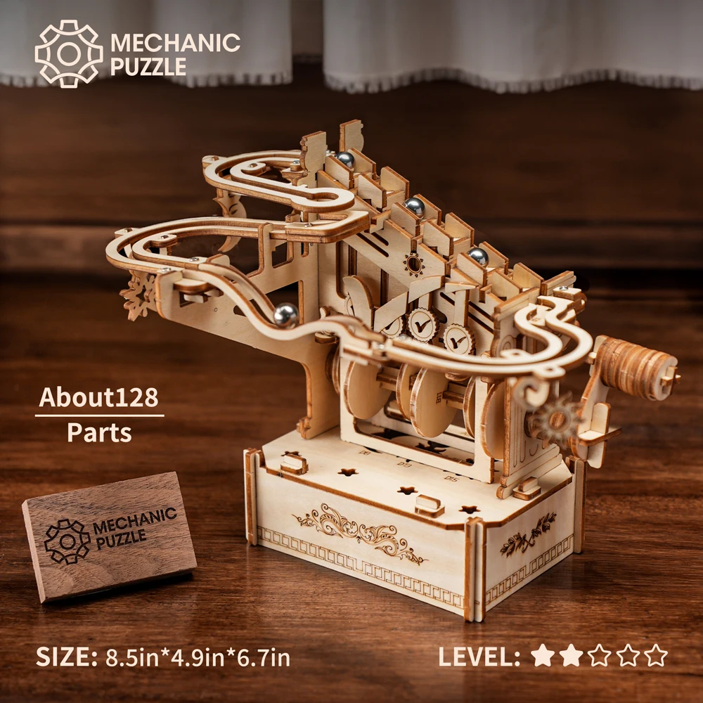 3D Wooden Puzzle DIY High Complexity Marble Run Puzzle Set Party Games for Teens Building Block Model Toys Best Gift For Kids