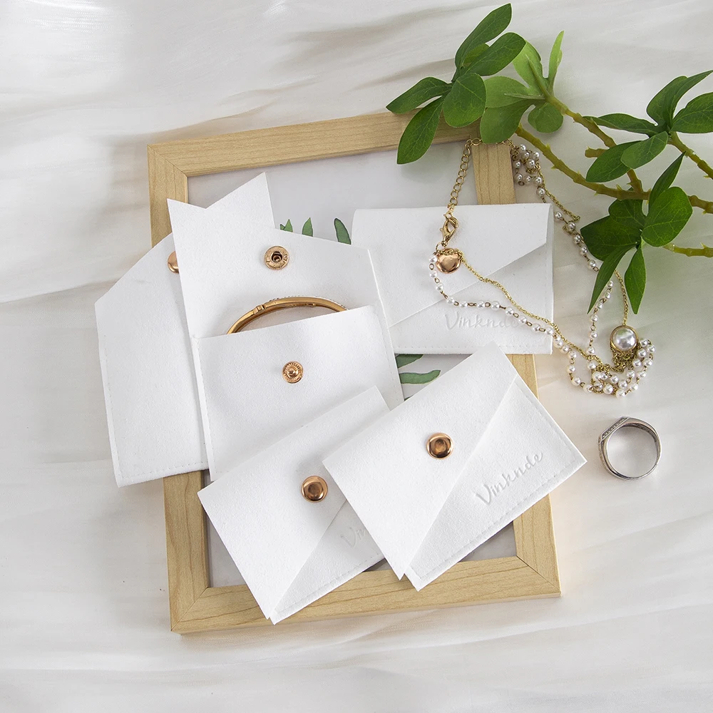 50 шт. персонализированная бархатная сумка для ювелирных изделий из микрофибры, коническая кнопка, портативные сумки, серьги, кольца для хранения, браслет, ожерелье, упаковка