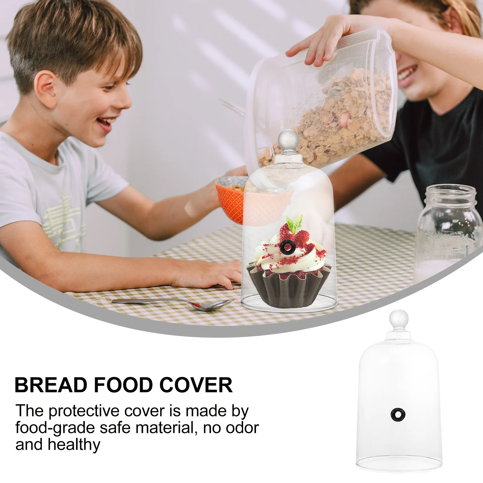 Premium Glass Food Cover Simple Sturdy Multipurpose Microwave Oven Protective Dish Lid Easy Clean Portable Lightweight 1Pcs