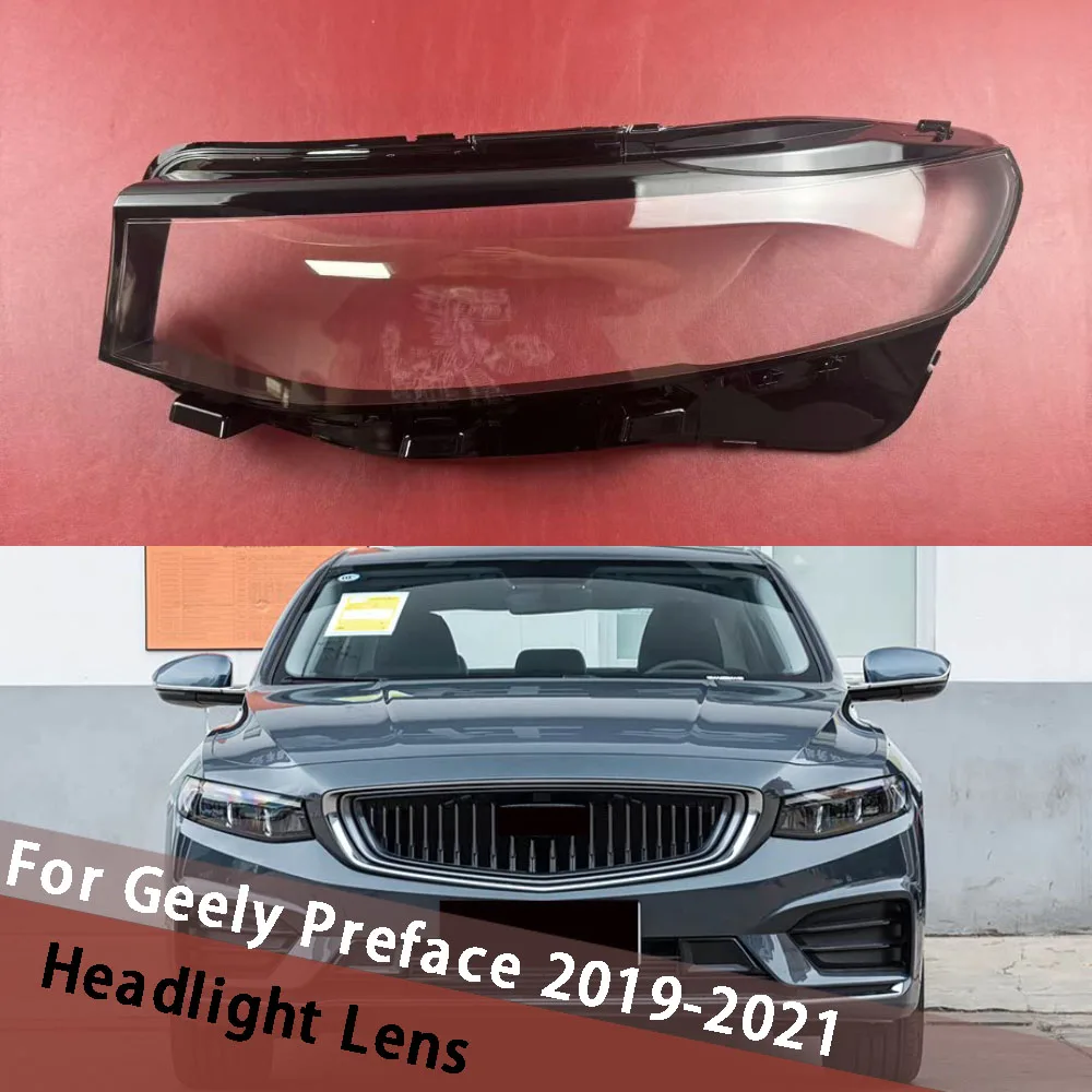 

For Geely Preface 2019 2020 2021 Headlamp Lamp Shell Headlight Cover Transparent Lampshade Lens Plexiglass Housing Light Masks