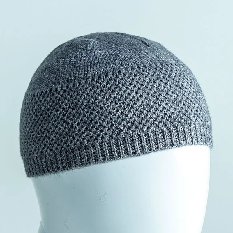 Muslim Caps For Men Clothing Women Skull Prayer Hat  Knitted Mesh Kufi Kippah Islamic Saudi Arabia Jewish Summer Black 0743