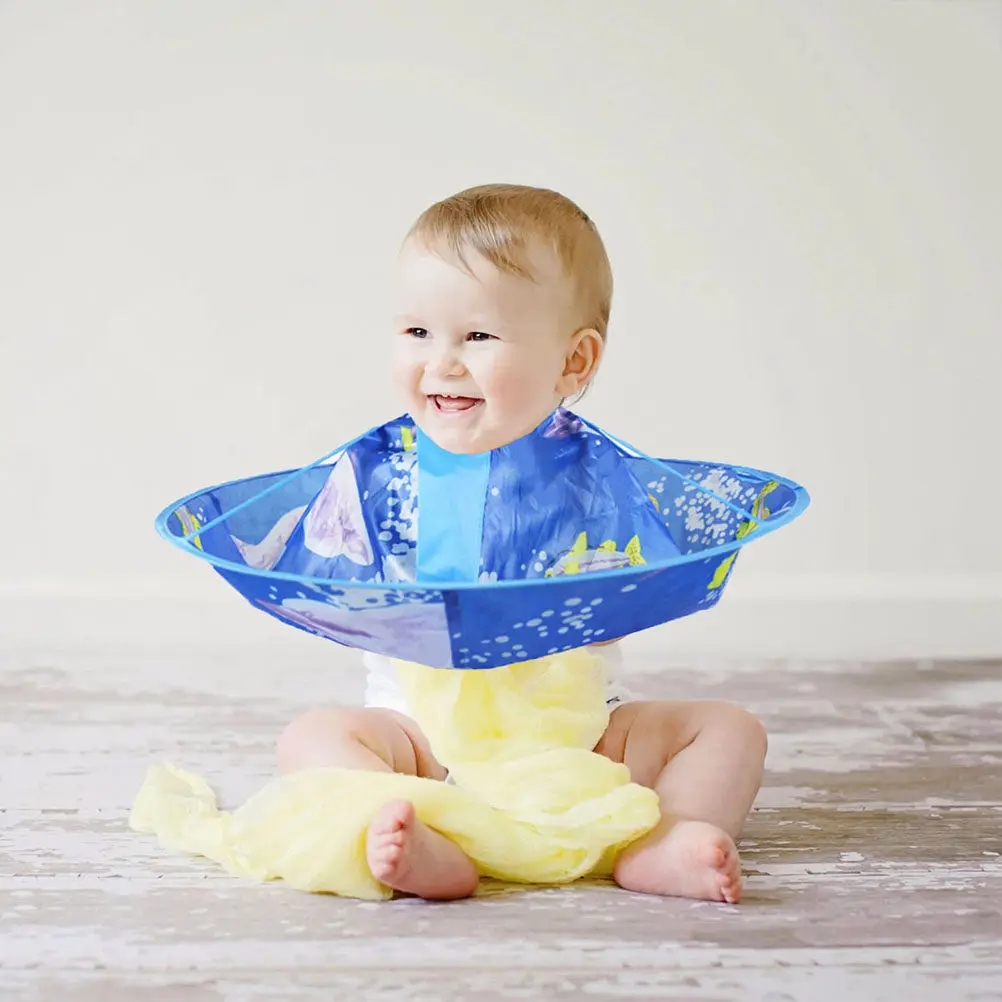

3pcs Cartoon Apron Adorable Haircutting Cloak Waterproof Hair Cape Fold Hair Dressing Apron for Kids Boys Girls (Dolphin + Spout