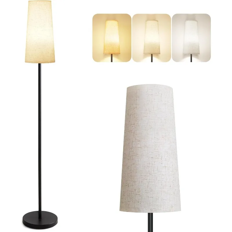 

Floor Lamps for Living Room/Bedroom/Office, Standing Lamp with LED Bulb, 3 Color Temperature Tall Lamp