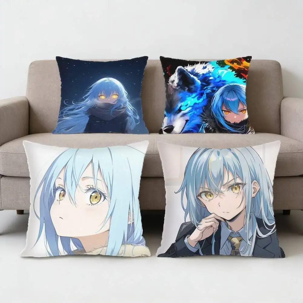 

S-Slime Anime R-Rimuru T-Tempest-RT Pillow Case Sofa Living Room Bedroom Headboard Backrest Cushion Square Cushion Nap Time