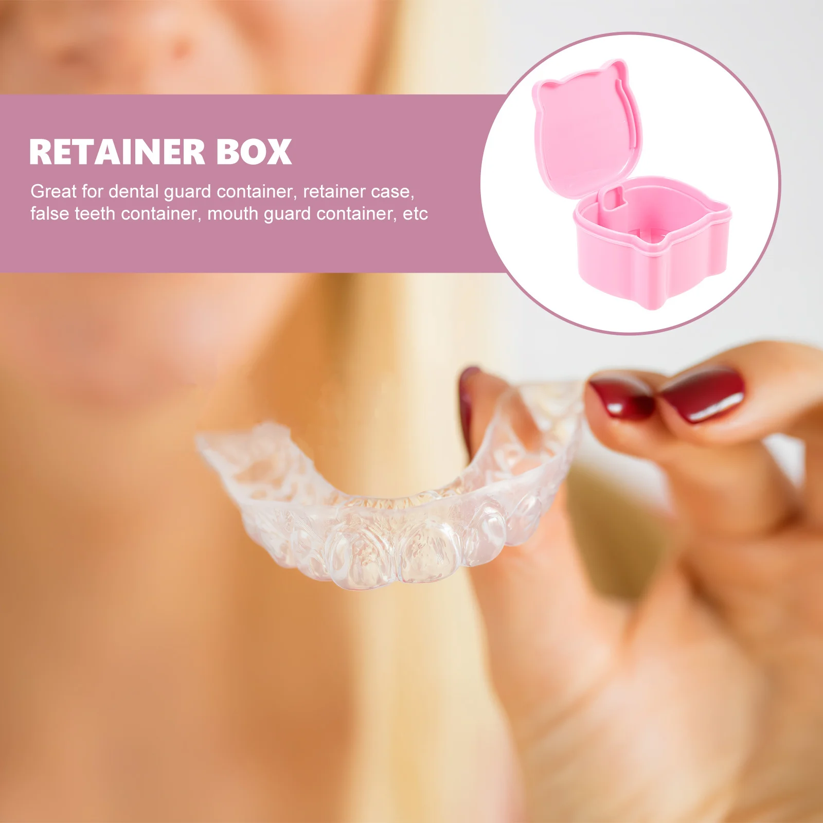 

Denture Box Portable Invisible Brace Case Small Retainer Storage Travel Dental Guard Container Lightweight Orthodontic
