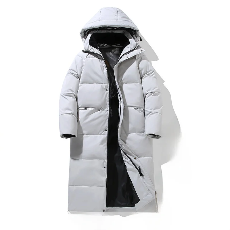 

New Long Thiened Men's down Jaet Korean Sle Workwear Student orm over Knee Winter Clothes Windproof Simple Sle