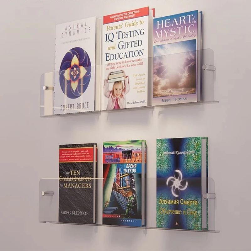 35/40/45/50cm Wall Mounted Book Storage, Children's Picture Book Transparent Display Rack, Wall Mounted Acrylic Storage Rack