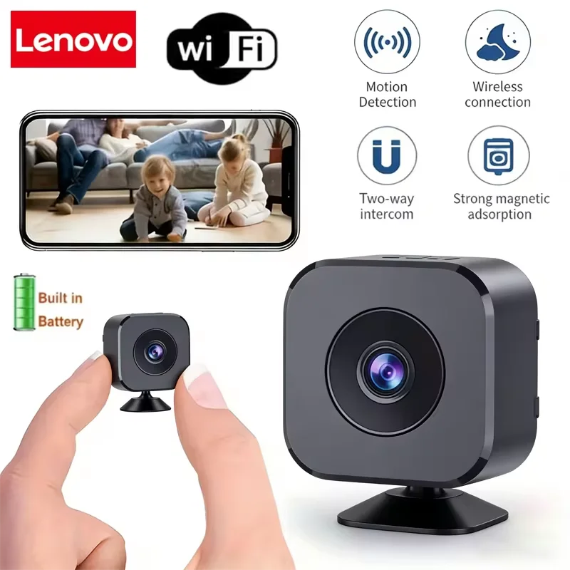 Lenovo Mini Security Camera Pro 4K FullHD WiFi Surveillance With 2 Way Audio Motion Detection Infrared Night Vision Security Cam