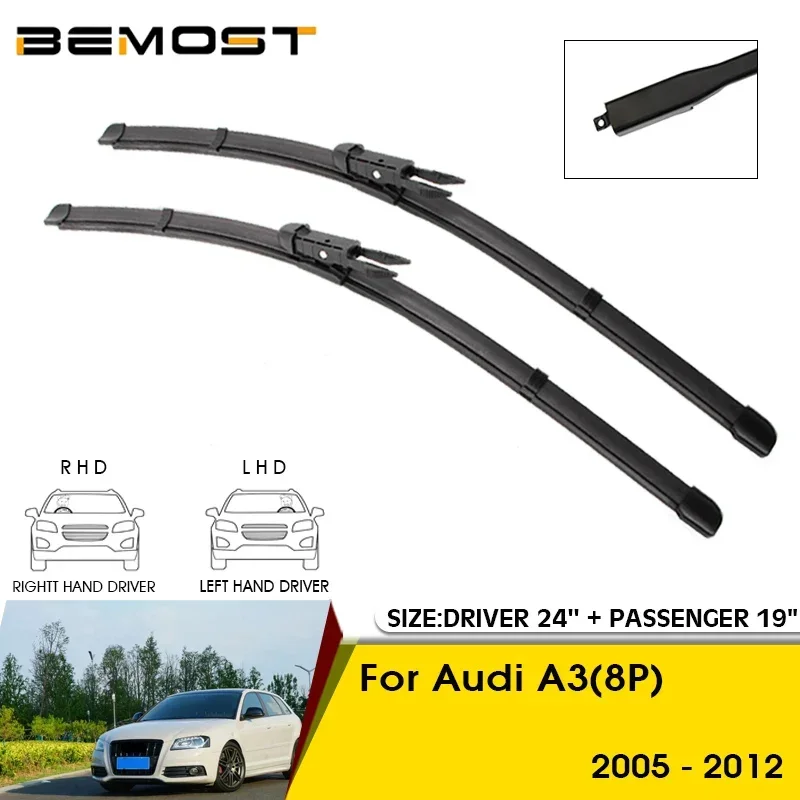 

Car Wiper Blades For Audi A3(8P) 2005-2012 Windshield Windscreen Front Window Blades 24"+19" Car Accessories