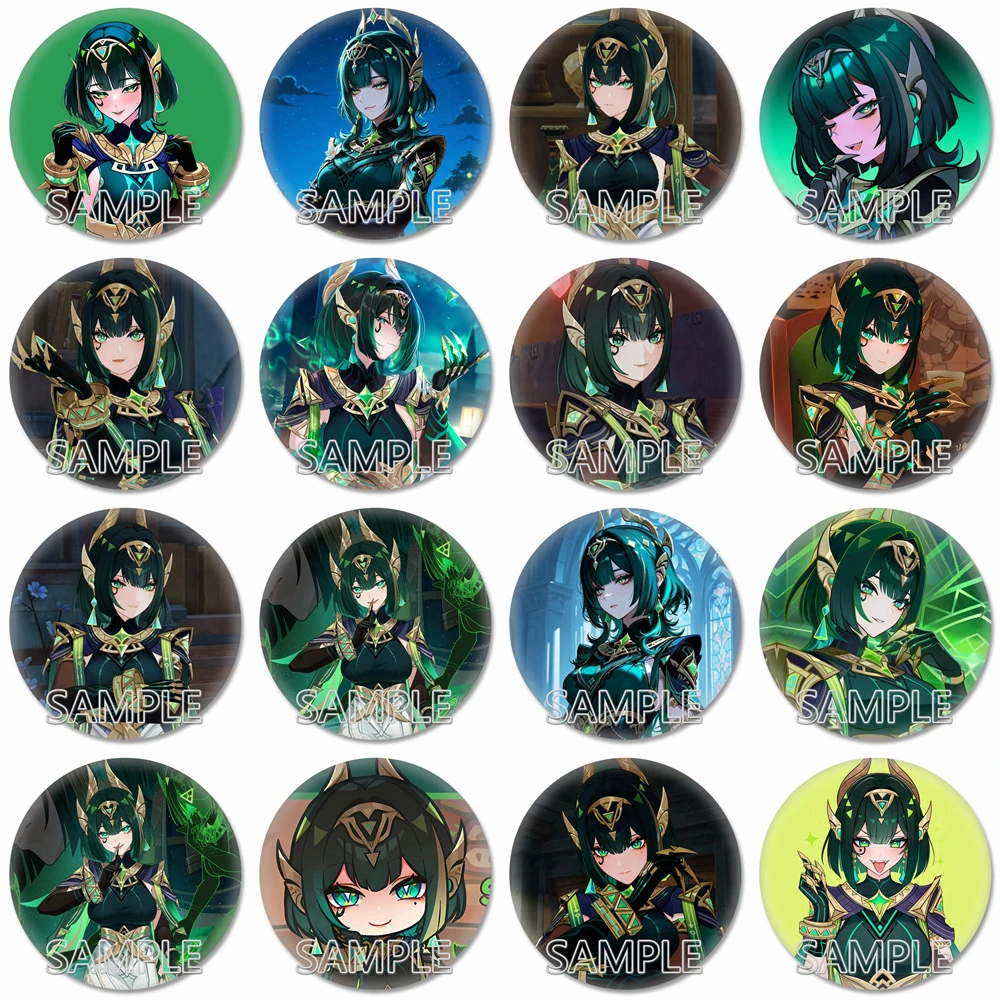 58mm Game Genshin Impact Nefer Cosplay COSTUME Badge Pin SPTE Tinplate Brooch Prop Gilf﻿