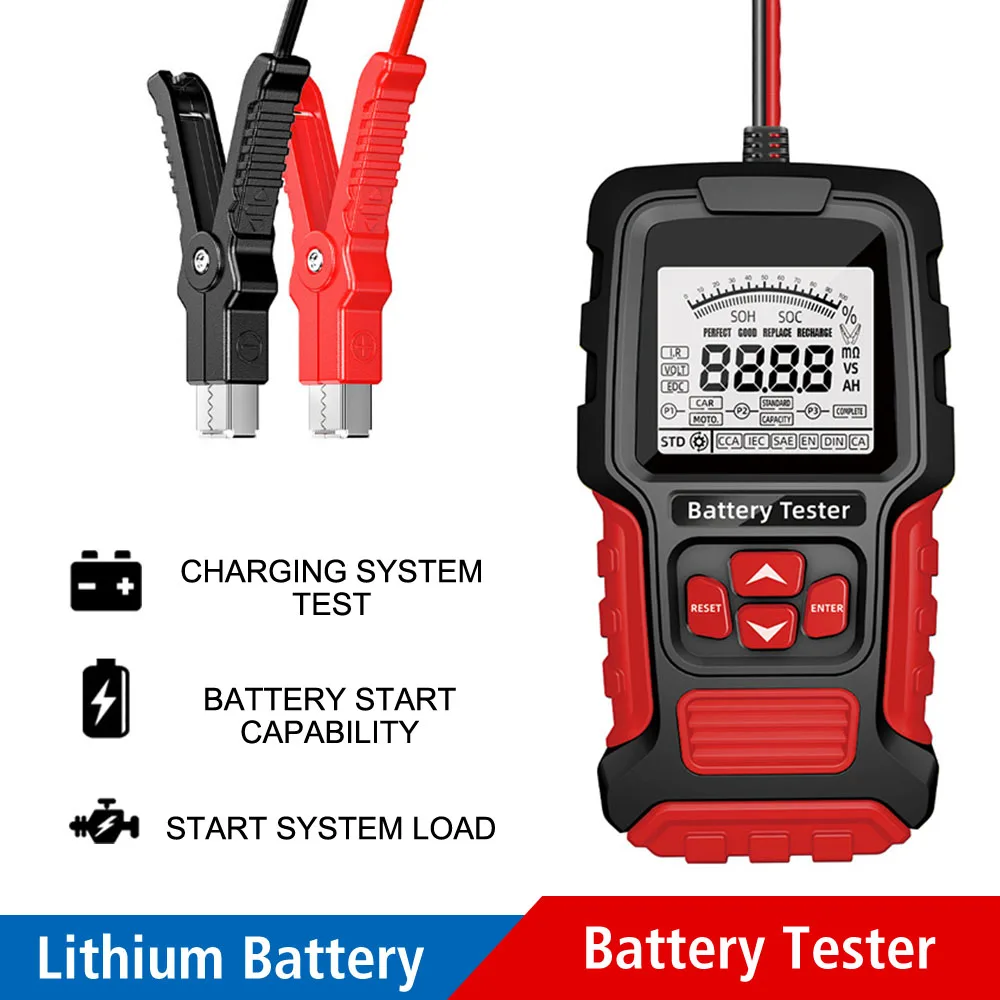 

Car Battery Tester Measurement Diagnostic Tool 12V 24V Lead-acid Battery Test LCD Digital for Vehicle Truck Motorcycle SUV