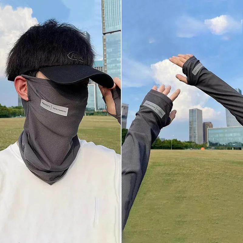 Men's Ice Sleeve Mask, Viscose Fiber, Full Face Coverage, New Summer Collection 2024