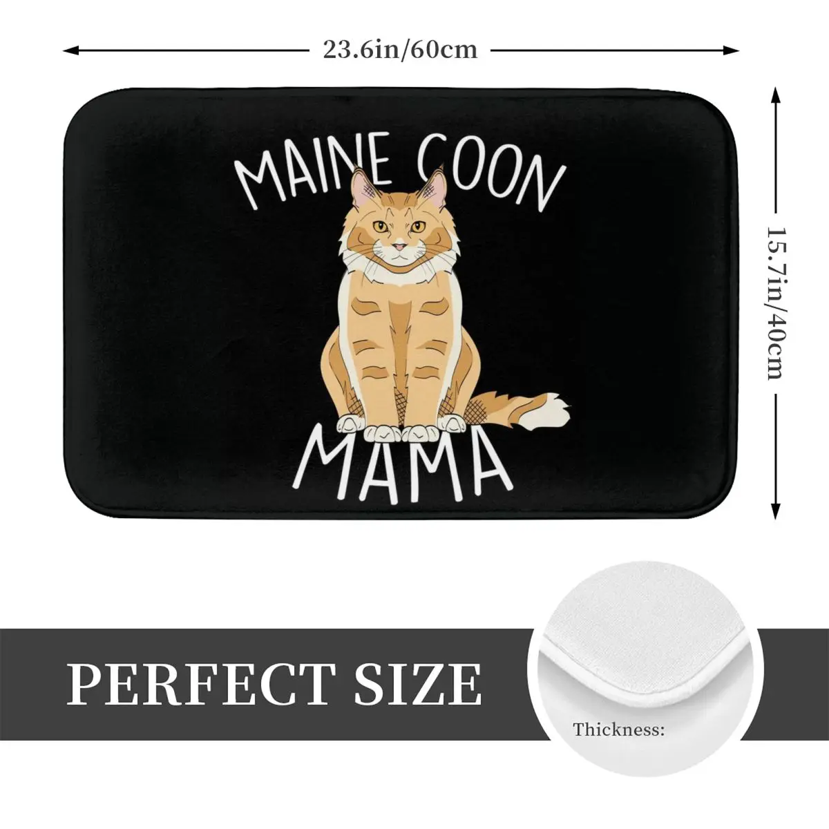 Maine Coon Cat Mama Doormat Non-slip Super Absorbent Bath Mats Home Entrance Rugs Kitchen Living Room Carpet Hallway Footpad