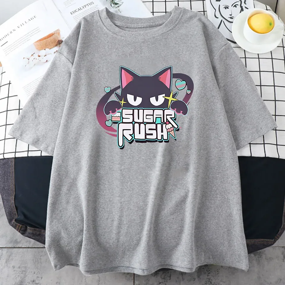 Sugar Rush Blue Archive T-shirts Game Anime Cartoon Graphic Tee