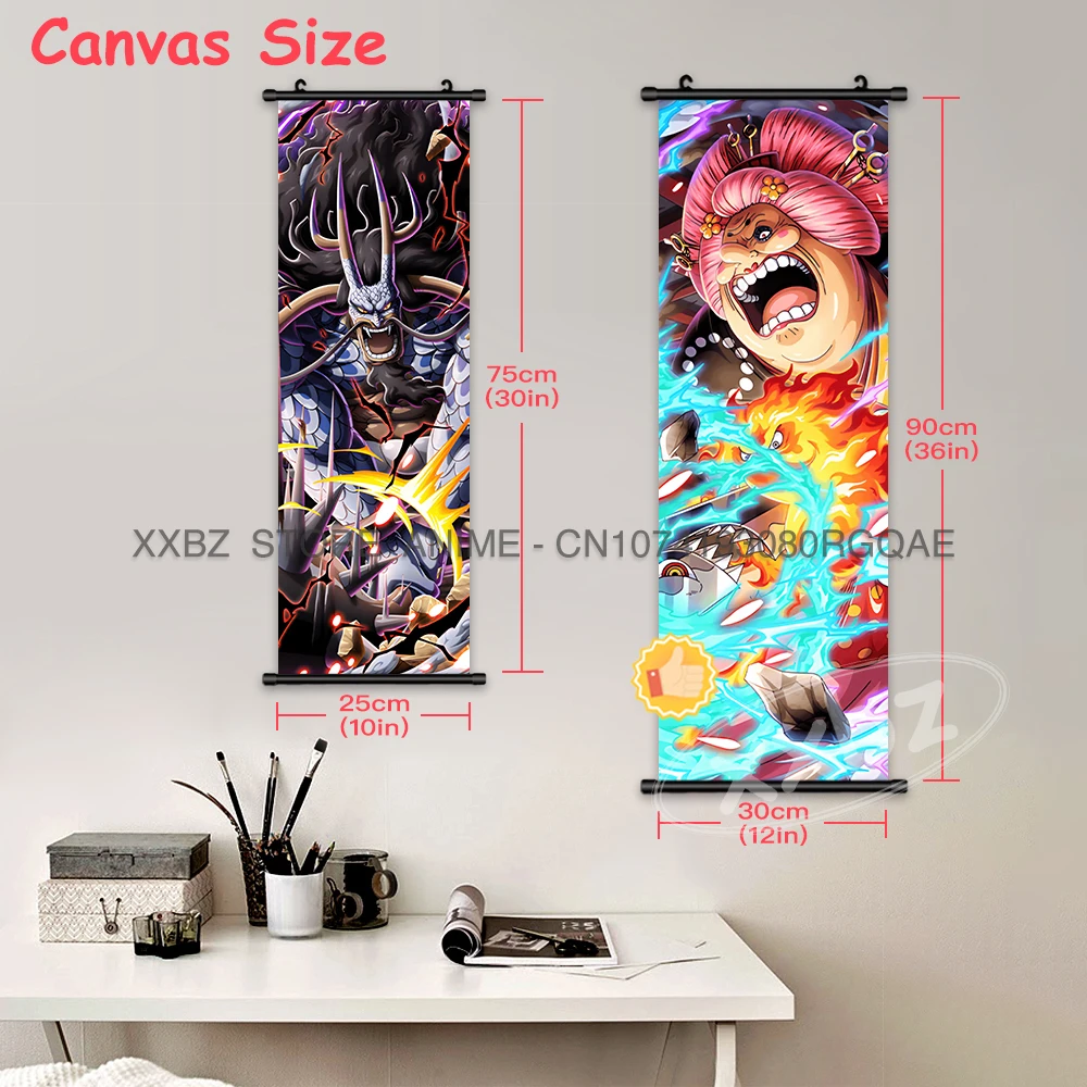 One Piece Anime Scrolls Picture, Luffy Gear 5, Wall Artwork, Roronoa Zoro, ConfrondPainting, Sanji Canvas Poster, Home Decoration