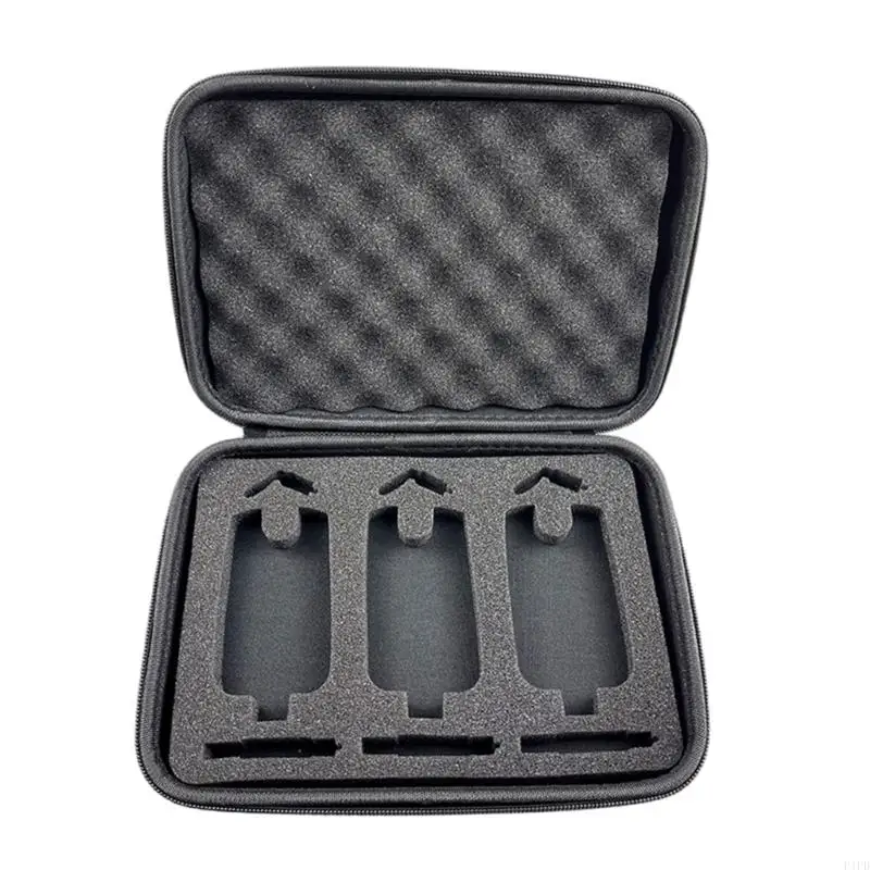 F1FD Waterproofs Fishing Bites Alarm Storage Case Foam Pad Fishing Swingers Storage Box with Zippers Carry Bag Easy to Use