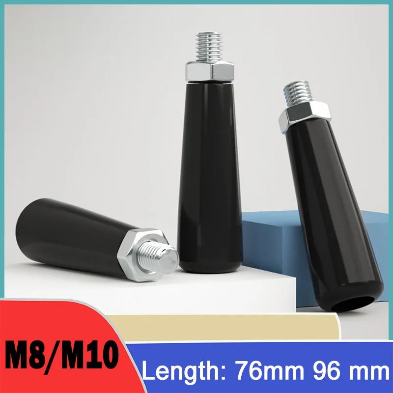 

1Pcs M8 M10 Black Revolving Handwheel Machine Handle Male Thread Stem Bakelite Straight Handle Length：76mm/96mm