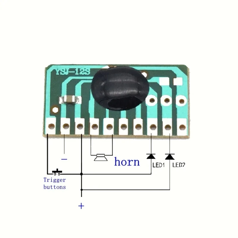 1PCS 12 children\'s songs, music module YSJ-12S dual tone 12 English music with LED scintillation module