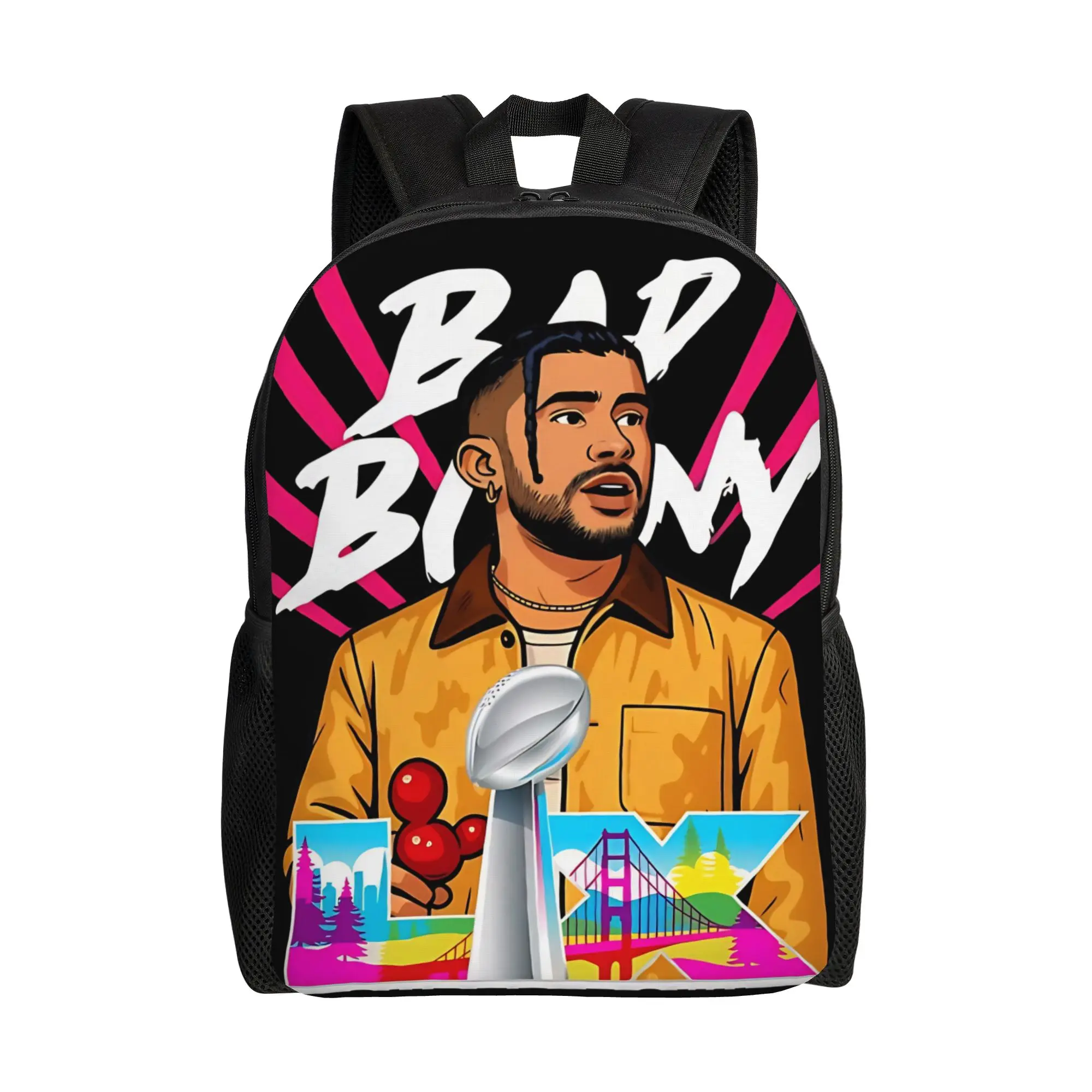 

Рюкзак Bad Bunny Puerto Rico Football для мужчин, женщин, подростков, студентов, для походов, путешествий, повседневного использования, сумка через плечо для колледжа, для активного отдыха