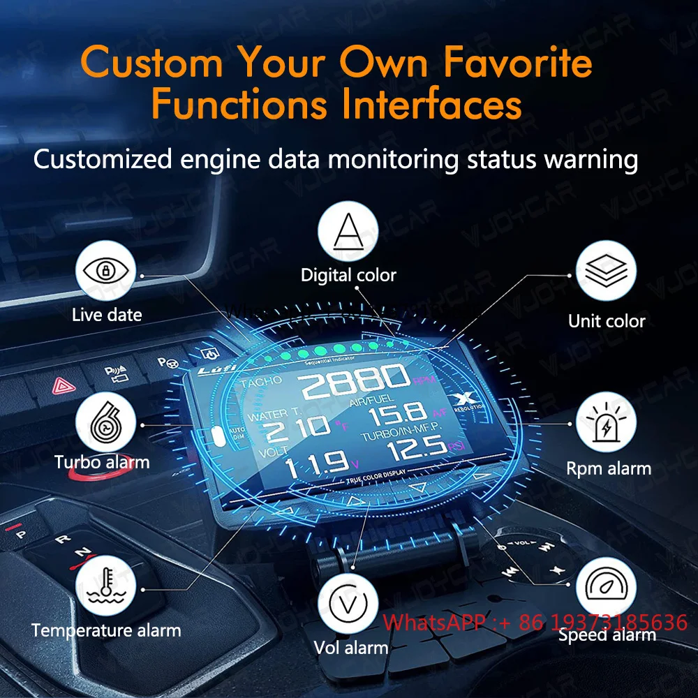 شاشة VJOY CAR مقاس 2.8 بوصة عالية الدقة مقاس Obdii متعدد الوظائف Lufi-X1 مع ضغط توربو يعمل على معظم مركبات obd2 الجديدة لعام 2006 #5