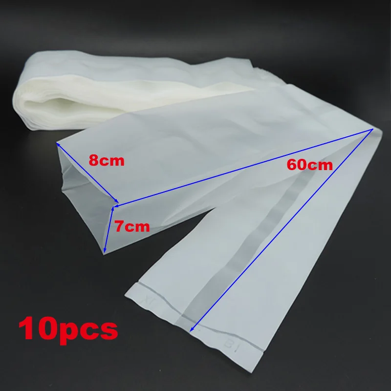 

10Pcs 15x60cm Mushroom Strain Growing Bag Edible Fungus Cultivation Bag Planting Bag PVC Bacteria Breathable Bag u