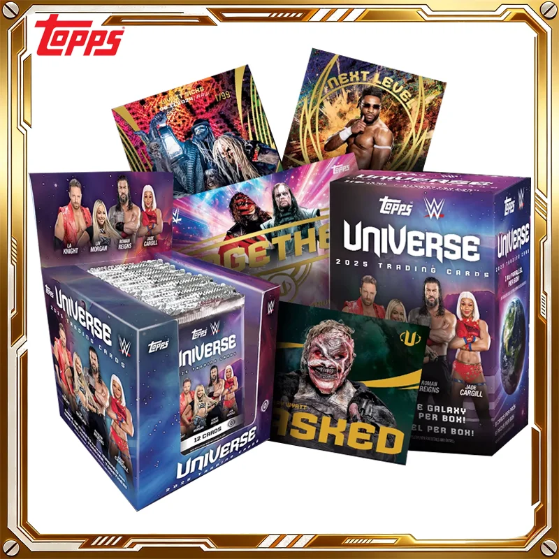 Caja Misteriosa de Tarjetas Coleccionables Topps WWE Universe 2025 de Roman Reigns, Tarjetas de Anime, Juego de Cartas, Regalos de Cumpleaños y Festivos para Niños