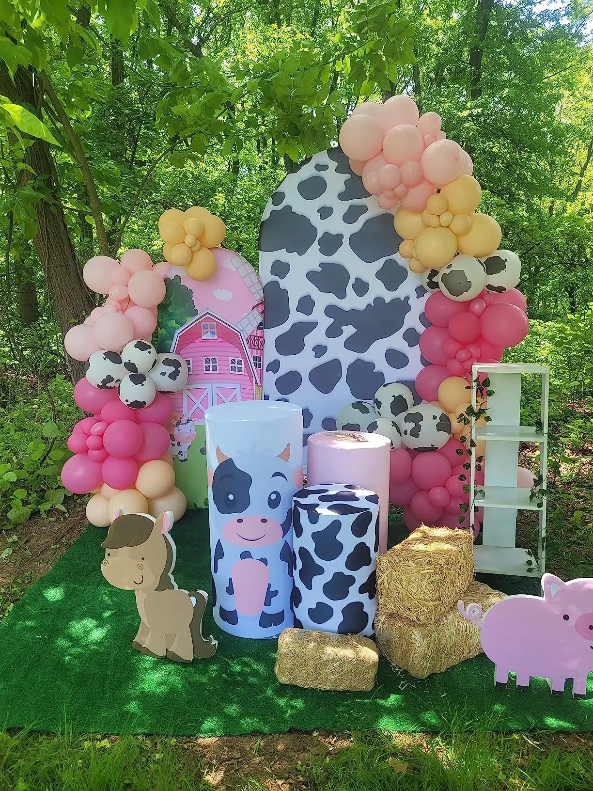 Mehofond مخصص 2-الجانب الأزرق القوس نمط الأزهار الاطفال عيد ميلاد الزفاف الزفاف دش يغطي كيارا قوس خلفية ديكور الخلفية