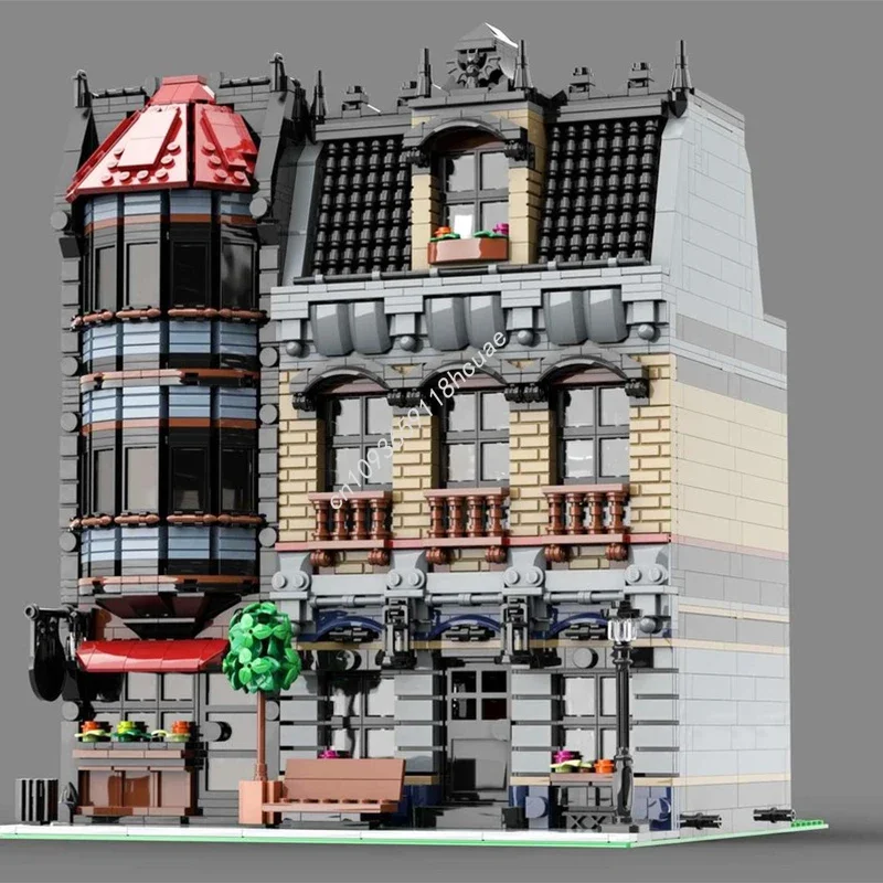 

3776 деталей MOC 2025 Особняк и паб (перекрашенные) - Модульные строительные блоки для развития навыков конструирования, рождественский подарок