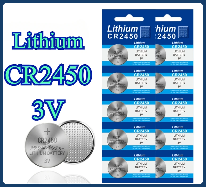 

50PCS CR2450 3V Lithium Battery CR2450 DL2450 BR2450 LM2450 KCR5029 for ToyCar Key Remote Control Watch LED Light Button Coin