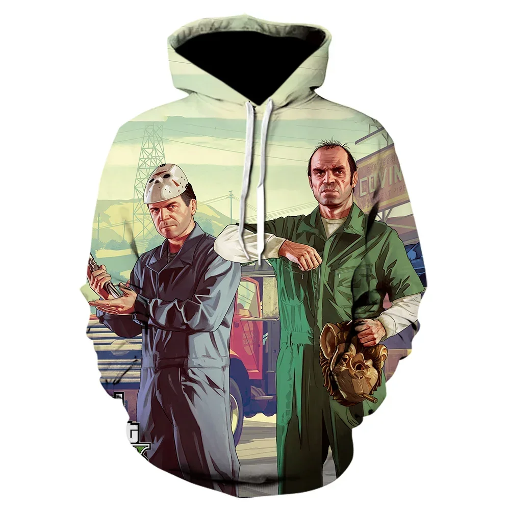 2024 New 3D Print Grand Theft Auto Game Gta 4/5 Printed Hoodies Men Women Children Cool Hooded Sweatshirt Boy Girl Kids Pullover