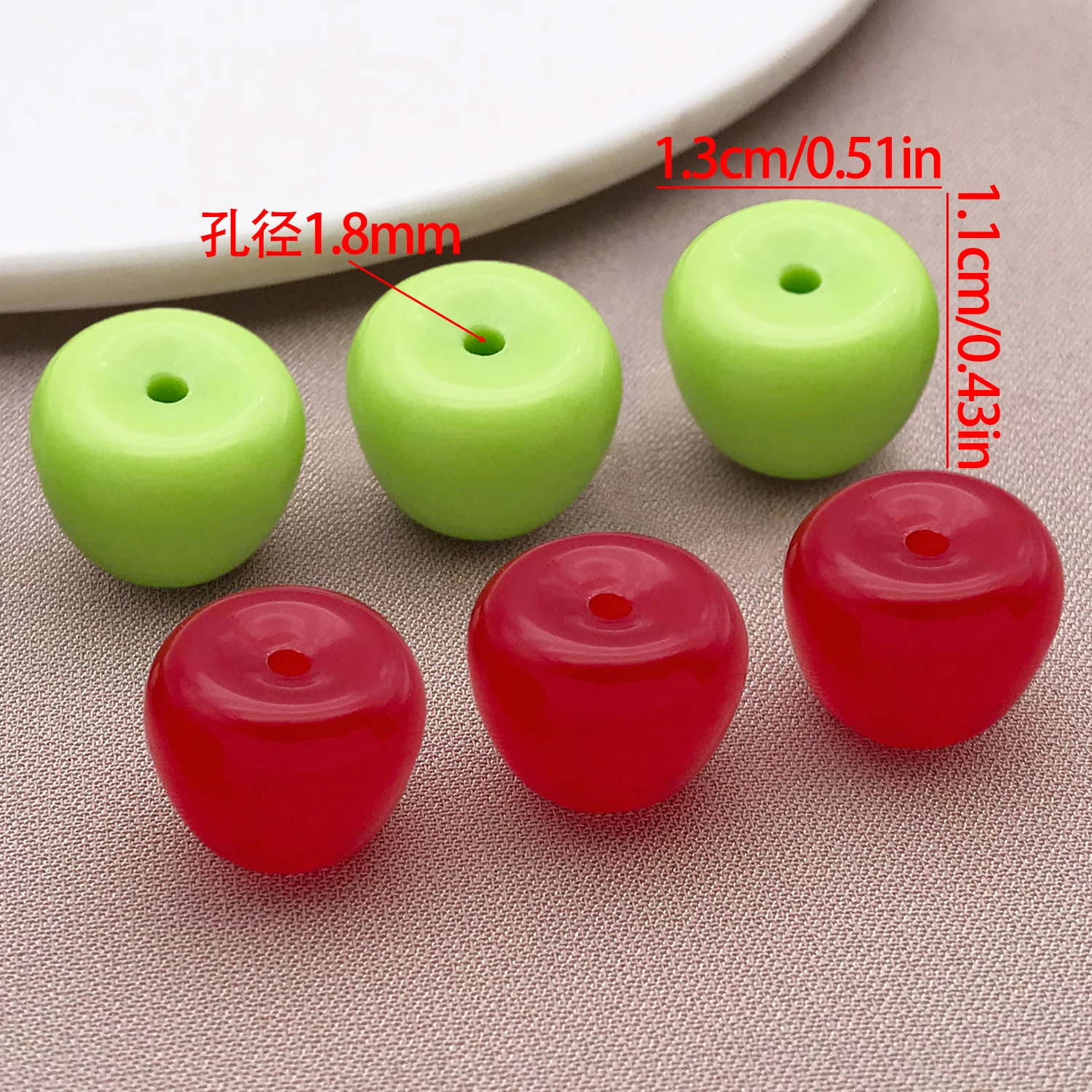 20pcs 13x11mm acrylic fruit stereo Apple charms pendant is suitable for DIY earrings necklace jewelry accessories