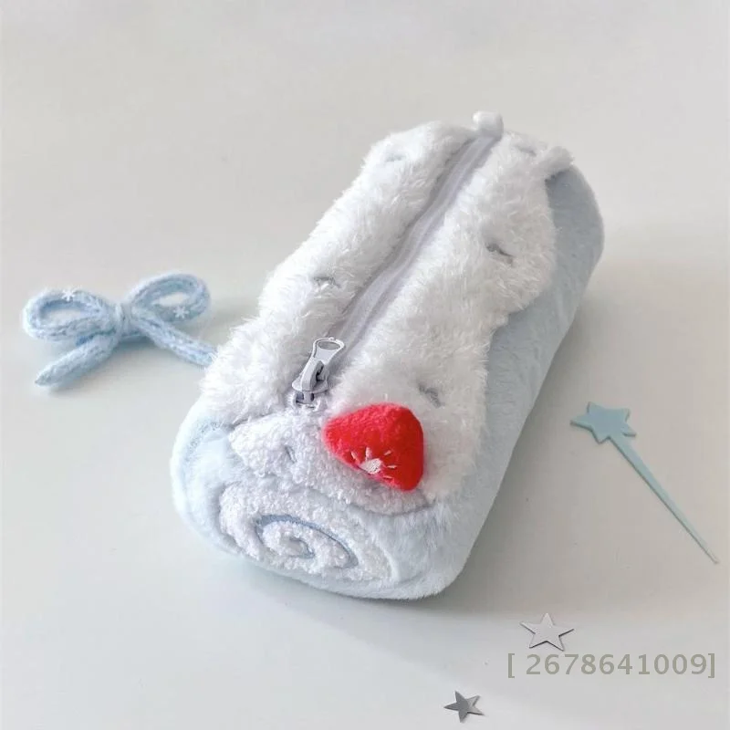 1Pc Zwitserse rol pluche etui, schattig dessertontwerp Student briefpapier tas Desktop opbergetui Back-to-School cadeau sosyY33 wongai