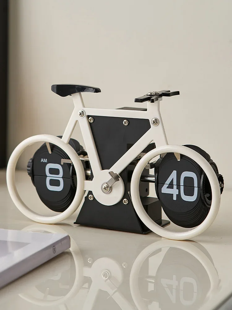 Bicycle automatic flipping clock creative living room TV cabinet desktop decoration home decoration office good items