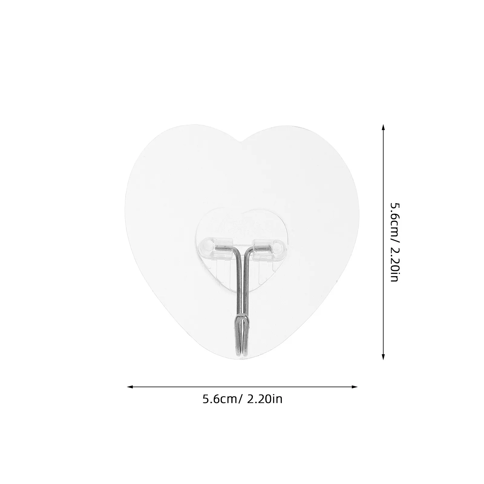 20Pcs Thick Heart Shaped Clear Adhesive Hooks Heavy Duty No Trace Wall Mounting for Bathroom Kitchen Ceiling Picture Towel Key
