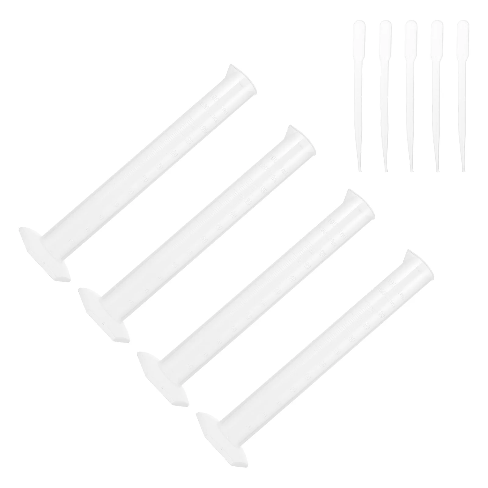 

1Set Plastic Cylinder 100ml Graduated Measuring Cylinder Laboratory Kit Clear Scale Droppers Liquid Transfer Equipment