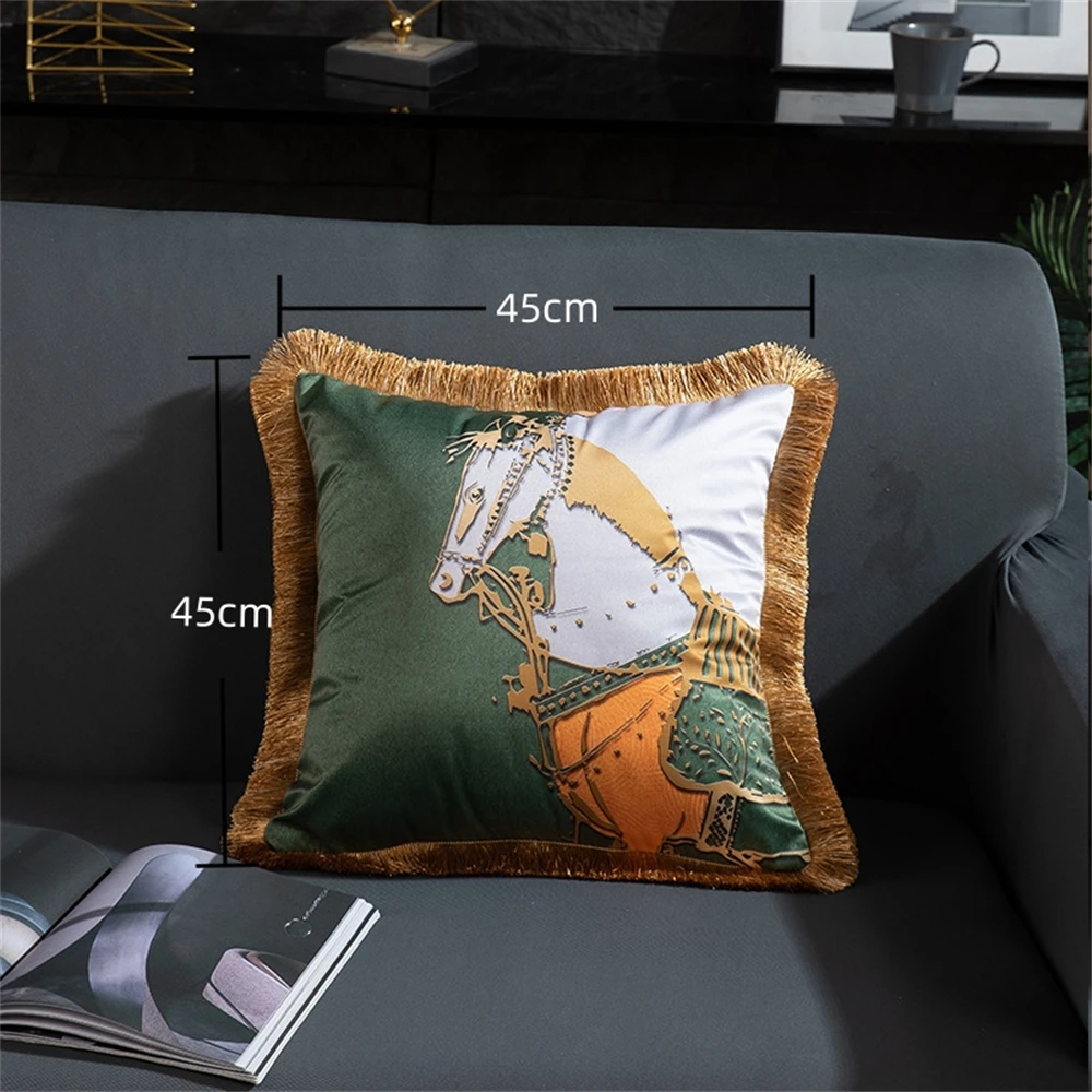 Vintage Tassels Cushion Covers Hot Home Abstract Paintings Decorative Throw Sofa Pillow Cases Livingroom Bedroom 45×45cm Cojines