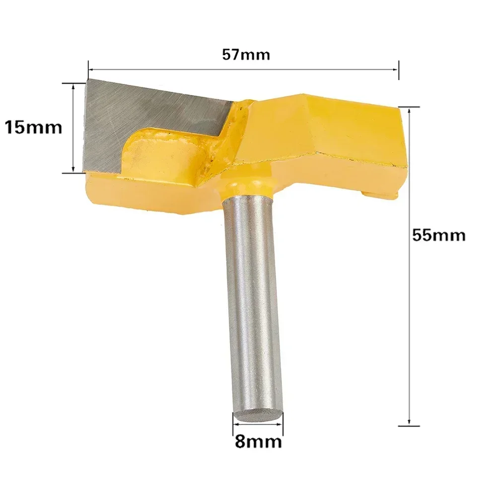 8mm Shank Cleaning Bottom Router Bits 2-1 4 Cutting Diameter For Planing Router Bit Woodworking Milling Cutter