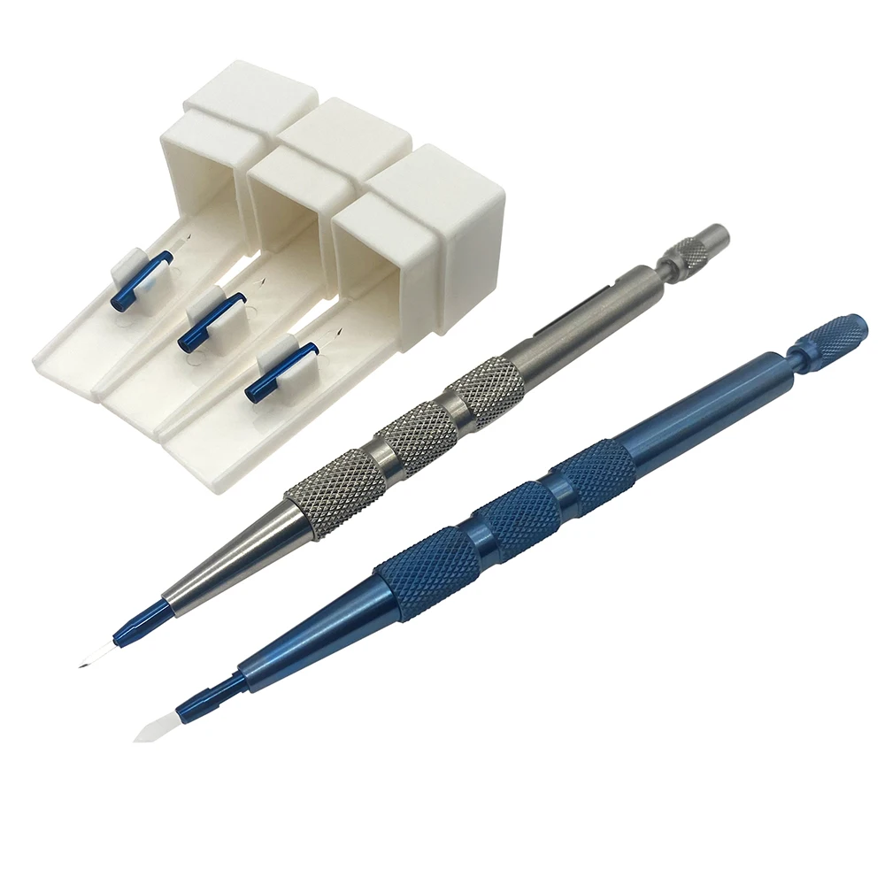 Sapphire Keratome blades 1set Ophthalmic Straight double lancet Ophthalmic microsurgical blade with Handle