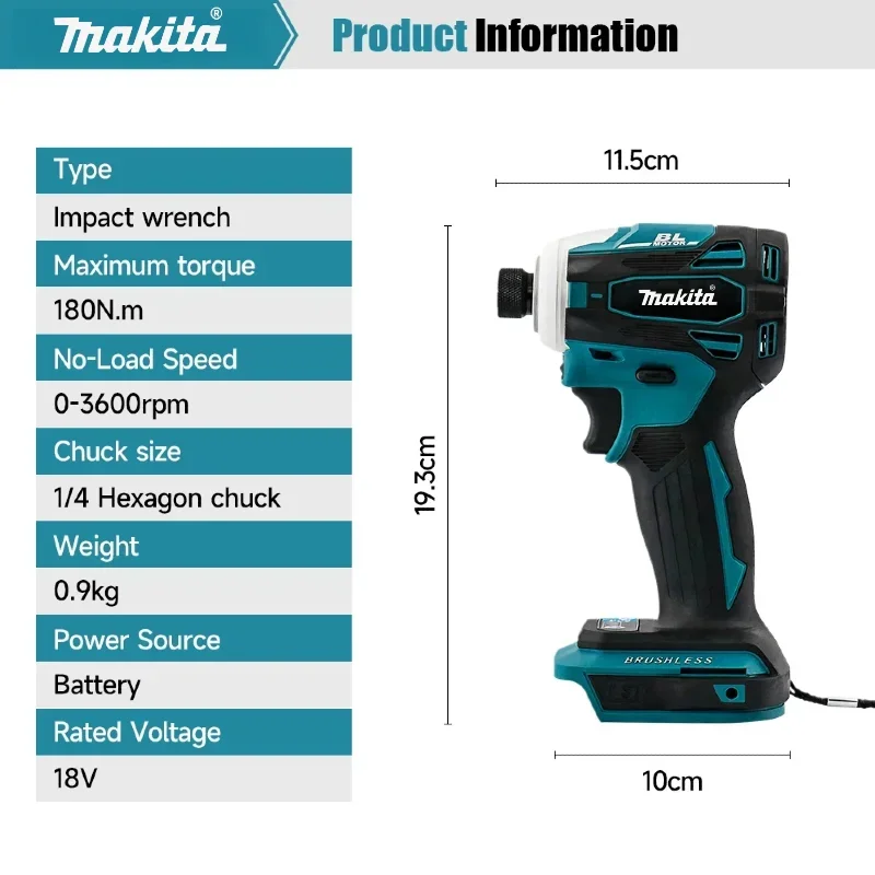 ماكيتا DTD173 18 فولت عالية الطاقة فرش تأثير الليثيوم مفك سائق قابلة للشحن عزم دوران عالي سائق كهربائي لاسلكي #3