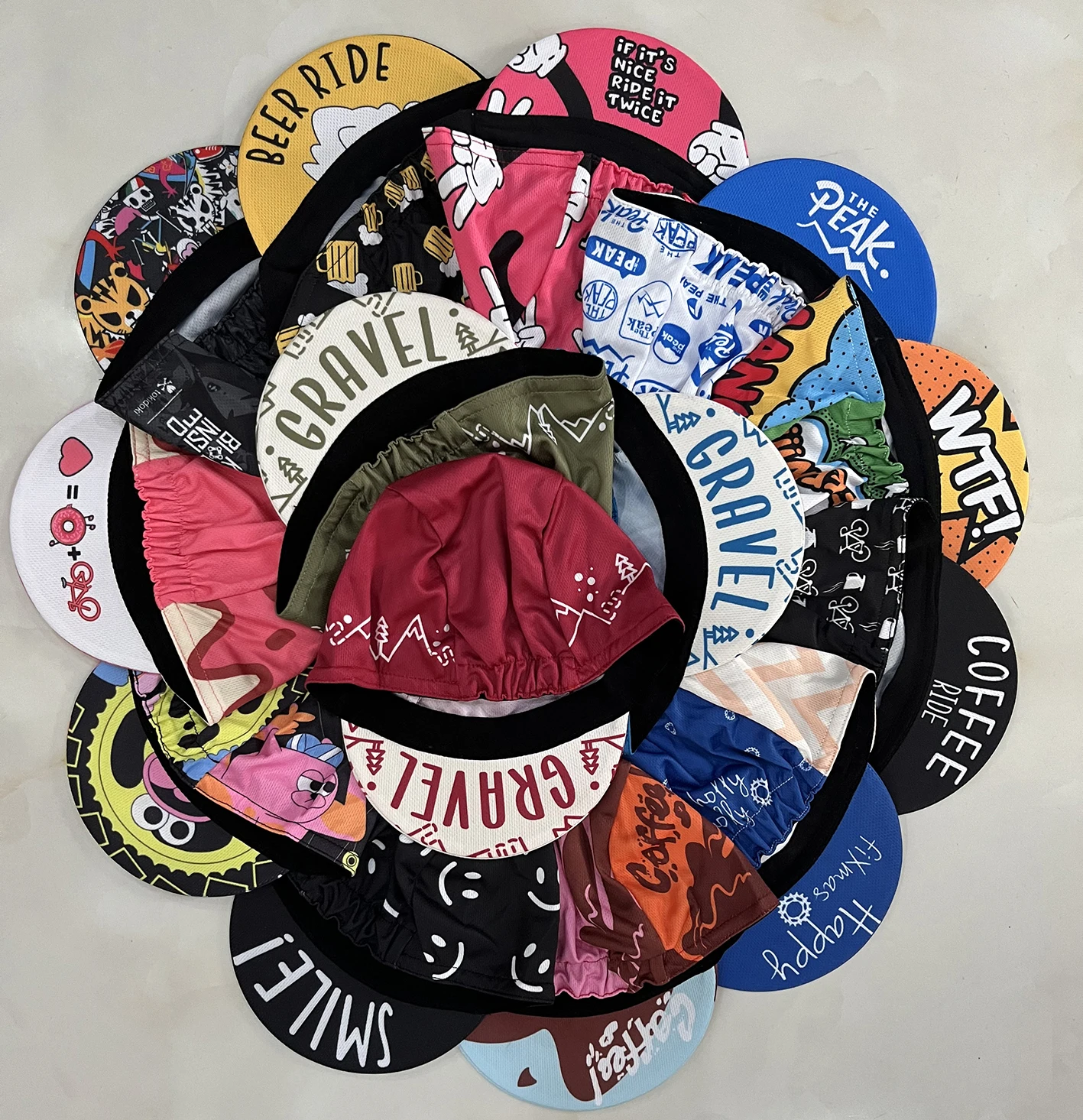 القهوة قبعة الدراجات مضحك ابتسامة ركوب قبعة الطريق دراجة قبعات الصيف البيرة دراجة أغطية الرأس الحصى Gorra Ciclismo