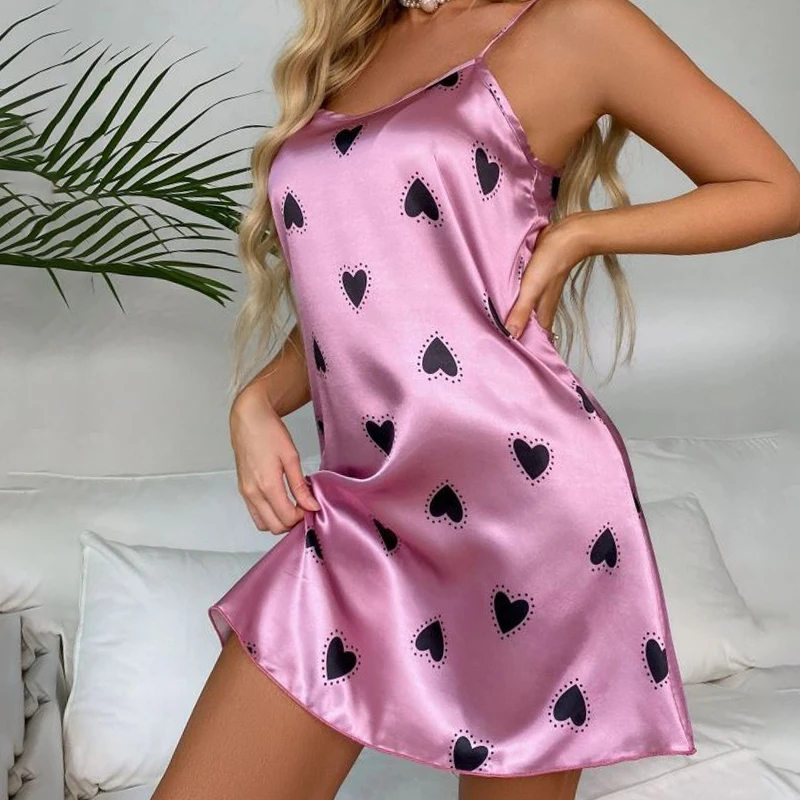 Sexy feminino sleepwear floral renda camisola homewear seda gelo sem mangas vestido de dormir camisola pijamas