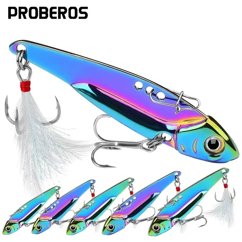 1PCS Colorful Vibration Sequin 5g-20g Long Casting VIB Fishing Lure - Artificial Bass Bait Sinking Spinner Spoon Swimbait