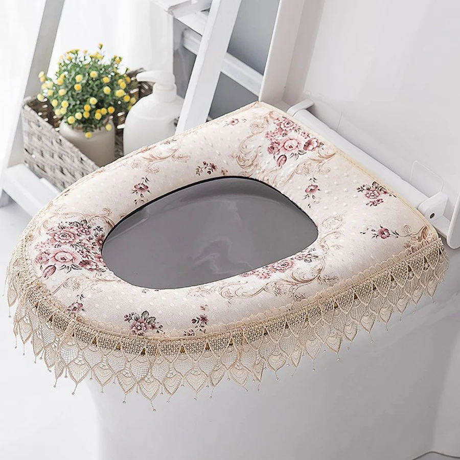 

Европейский стиль декора для дома: чехол для унитаза на молнии, полностью облегающий, из хлопка и льна, подушка для сиденья унитаза