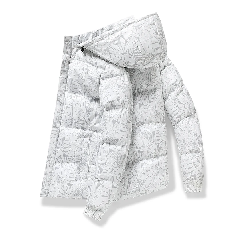 Herrenmantel Winter Baumwolle gefütterte Jacke mit Kapuze warme Tarnung verdickte und Daunenjacke aus Baumwolle